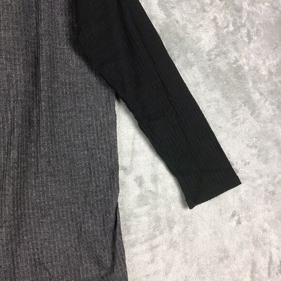 Bobeau Women’s Small Open Front Cardigan Gray Black Colorblock Waffle Knit - Picture 5 of 14